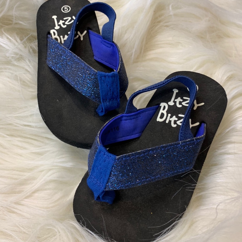 Girls Blue Glitter FlipFlops